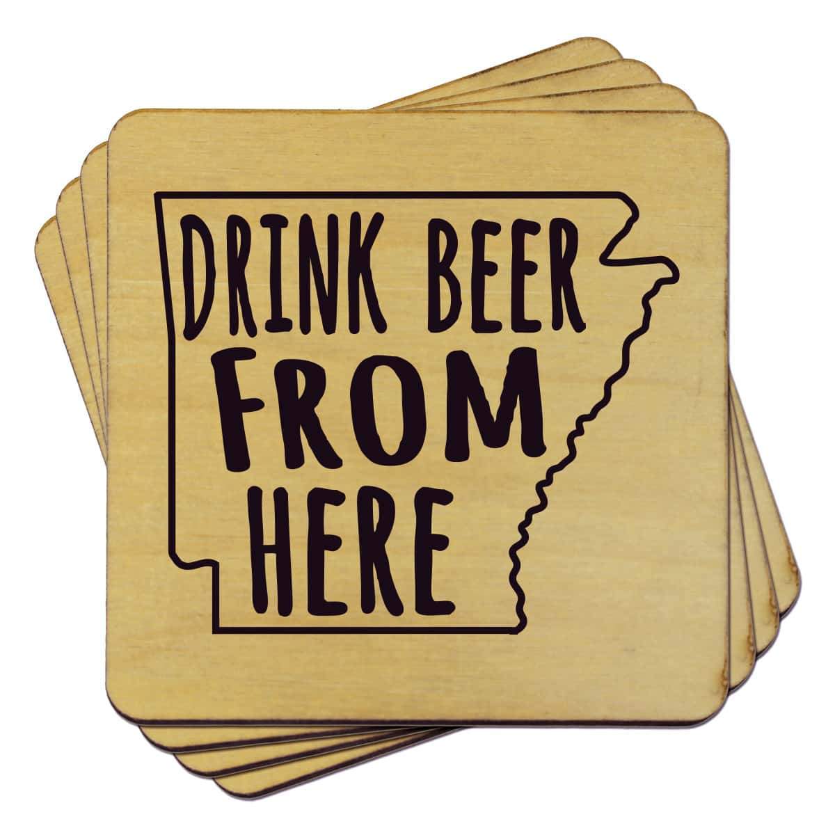 Torched Products Coasters Arkansas Drink Beer From Here Coasters (781441990773)
