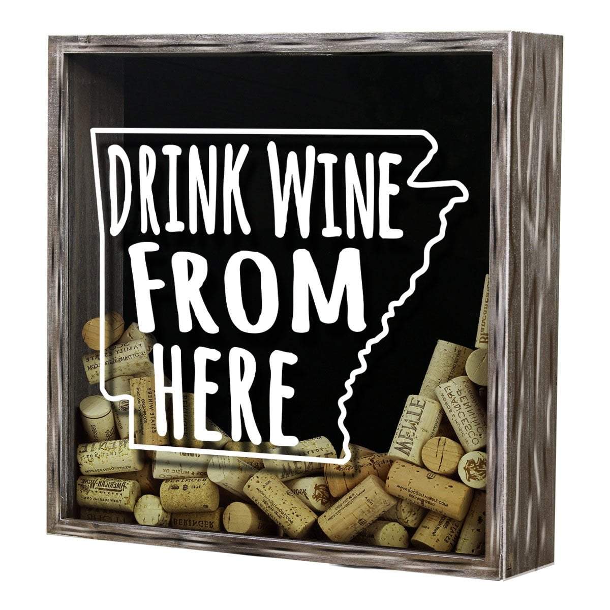 Torched Products Shadow Box Arkansas Drink Wine From Here Wine Cork Shadow Box (795702657141)