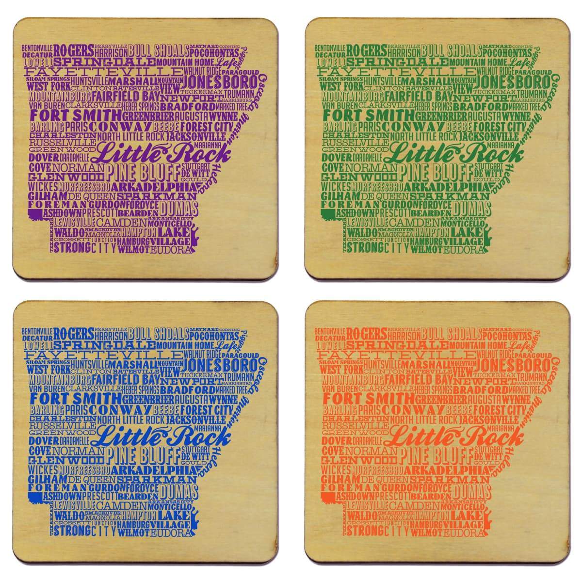 Torched Products Coasters Arkansas State Typography Coaster (787787350133)