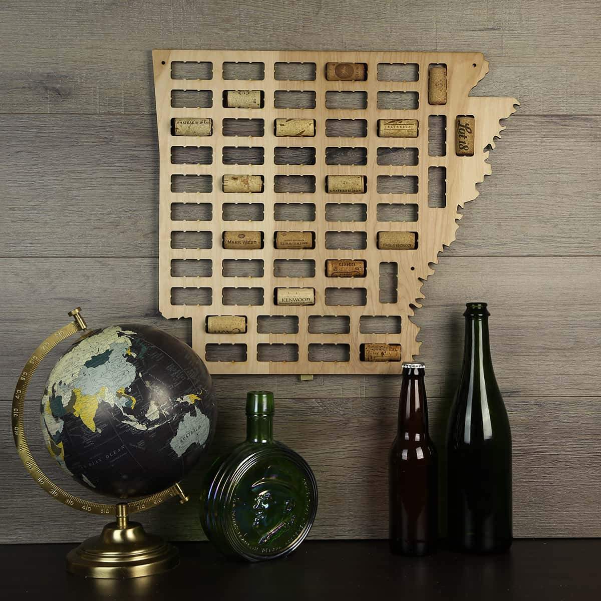 Arkansas Wine Cork Map Torched Products