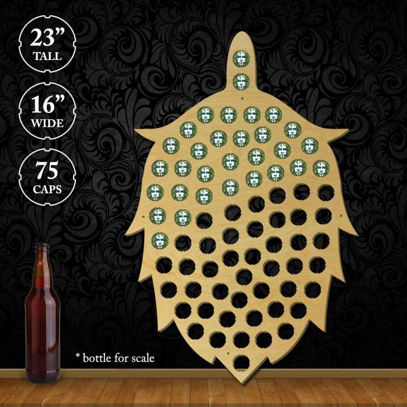 Torched Products Beer Bottle Cap Holder Barley Hops Beer Cap Trap (777855434869)