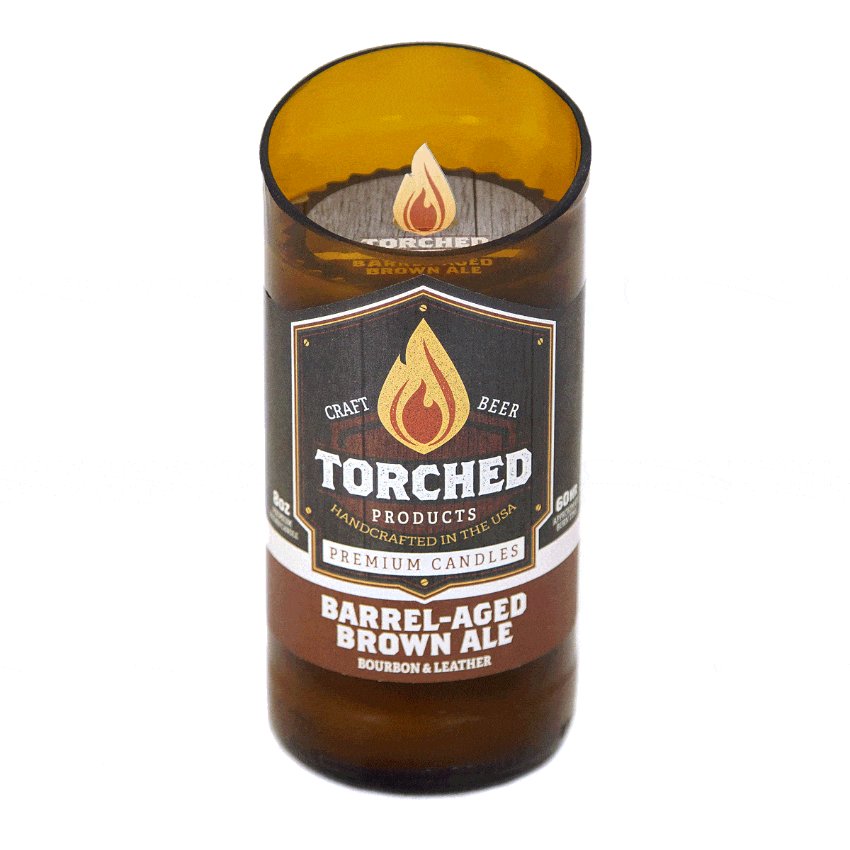 Torched Products Beer Candles Barrel-Aged Brown Ale Beer Candle