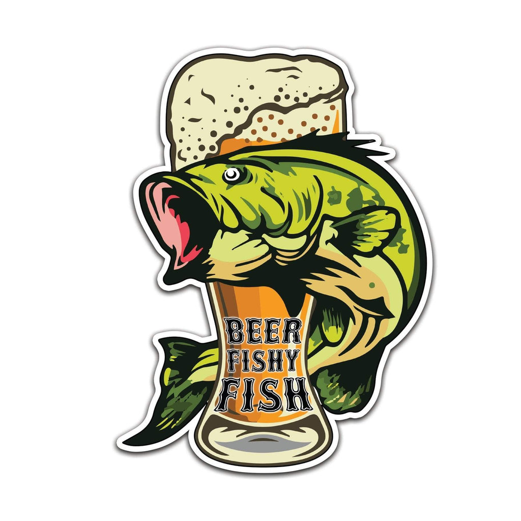 Beer Décor Decals, Stickers & Vinyl Art Funny Beer Drinker Fishing Decal – Waterproof Bumper Sticker For Boats & Cars Boat Decal Humor - Foto 3