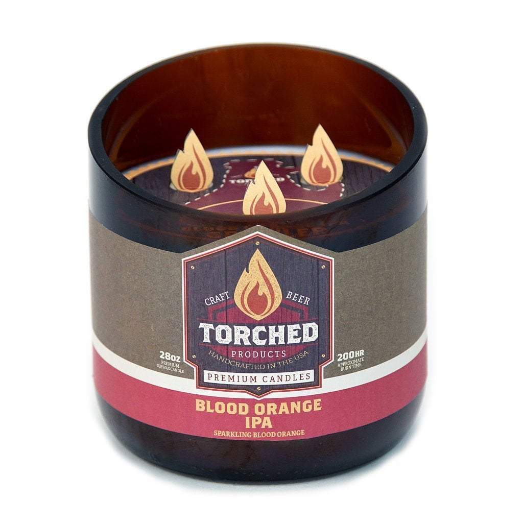 Torched Products Beer Candles Growler 28 oz Blood Orange IPA Beer Candle
