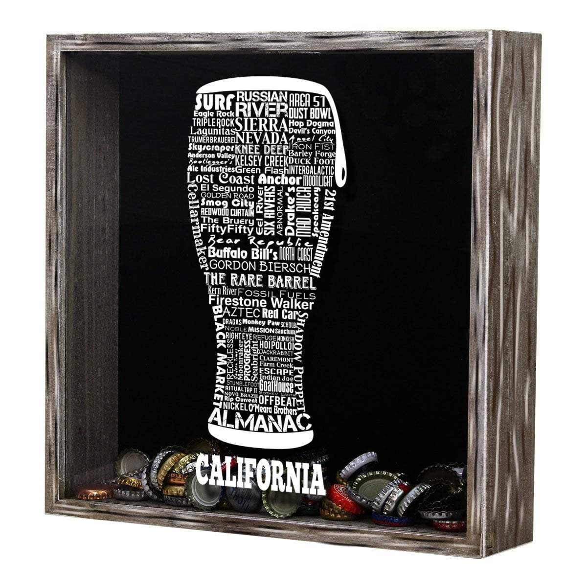 Torched Products Shadow Box California Beer Typography Shadow Box (779401953397)