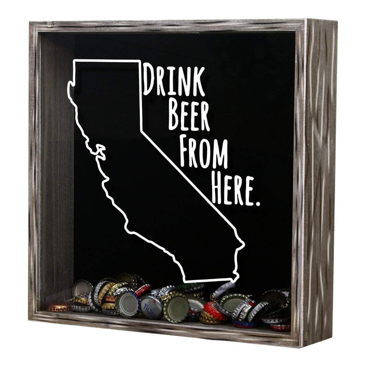 Torched Products Shadow Box California Drink Beer From Here Beer Cap Shadow Box (781161627765)