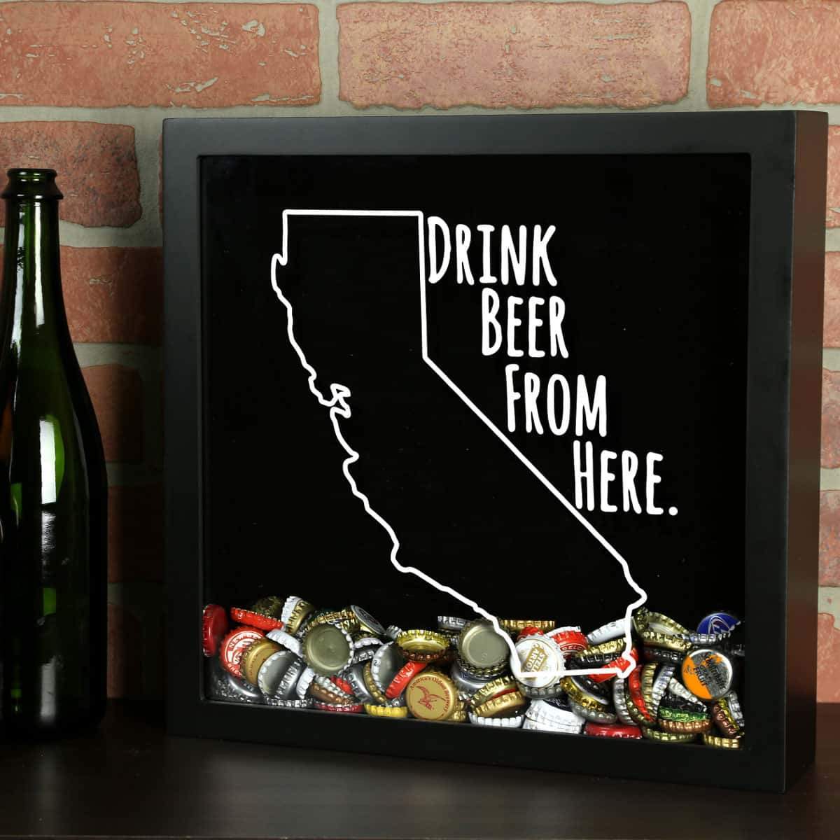Torched Products Shadow Box California Drink Beer From Here Beer Cap Shadow Box (781161627765)