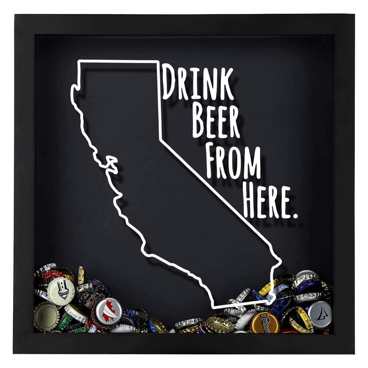 Torched Products Shadow Box California Drink Beer From Here Beer Cap Shadow Box (781161627765)