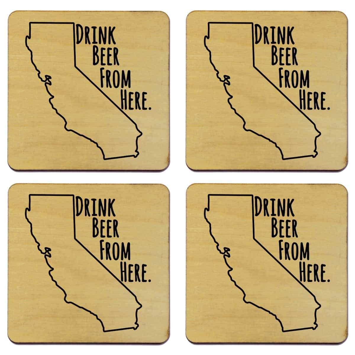 Torched Products Coasters California Drink Beer From Here Coasters (781443367029)