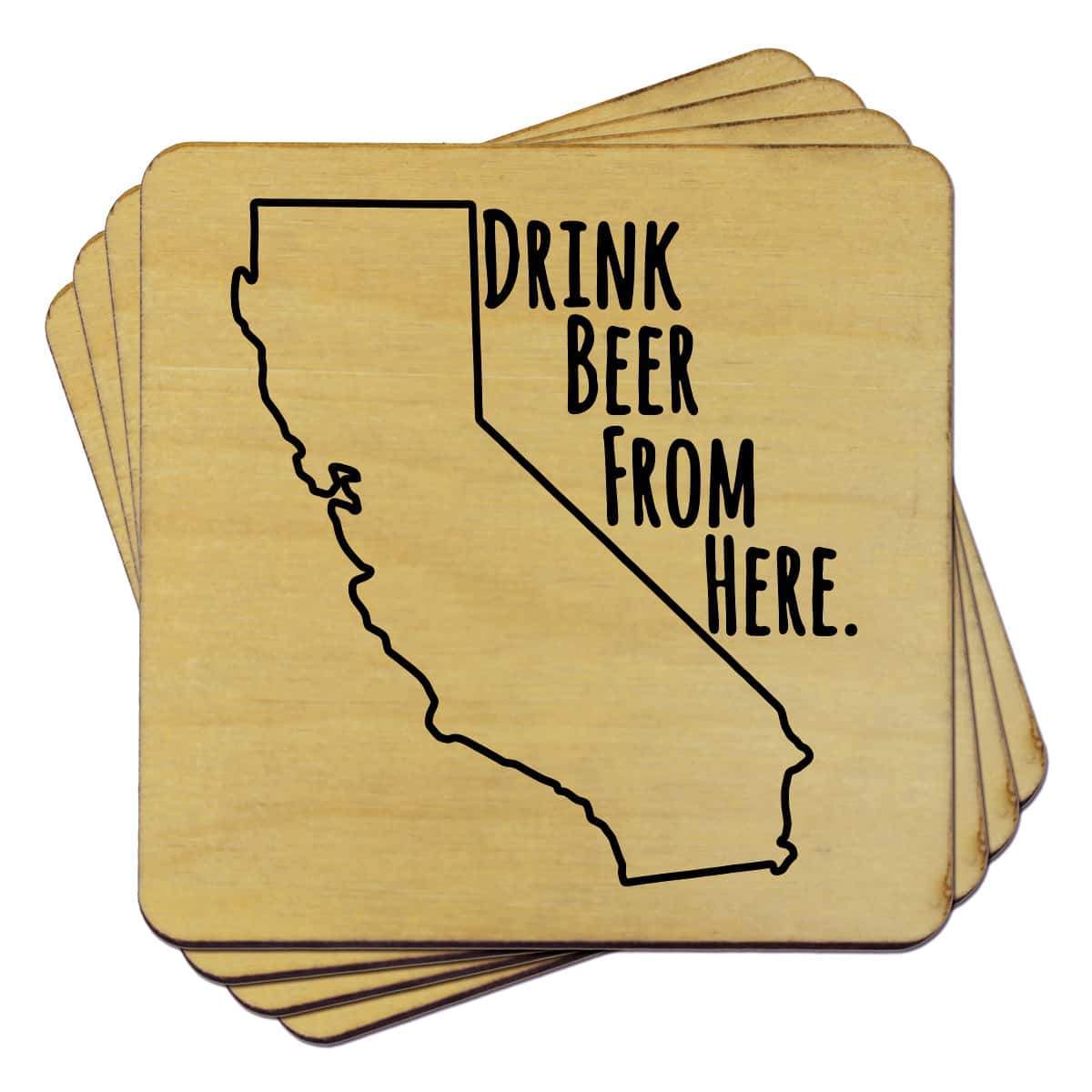 Torched Products Coasters California Drink Beer From Here Coasters (781443367029)