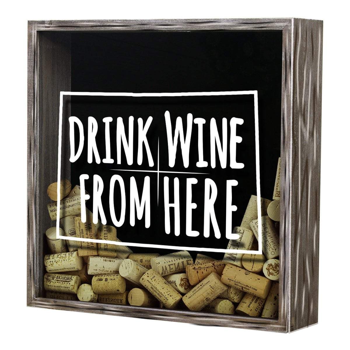 Torched Products Shadow Box California Drink Wine From Here Wine Cork Shadow Box (795714125941)