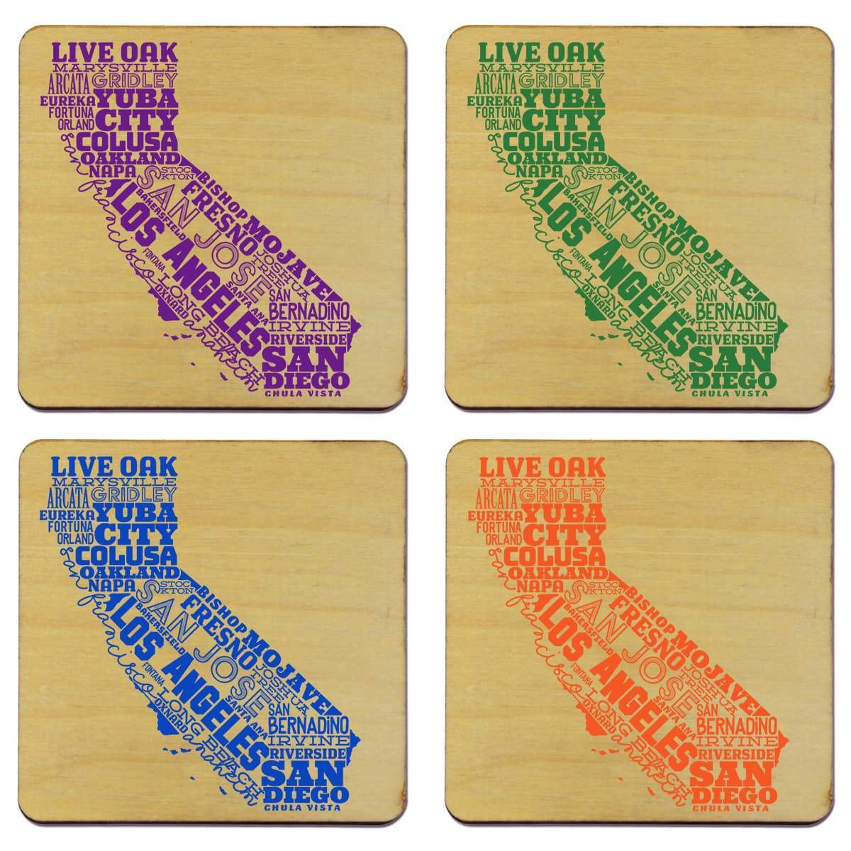 Torched Products Coasters California State Typography Coaster (787808288885)