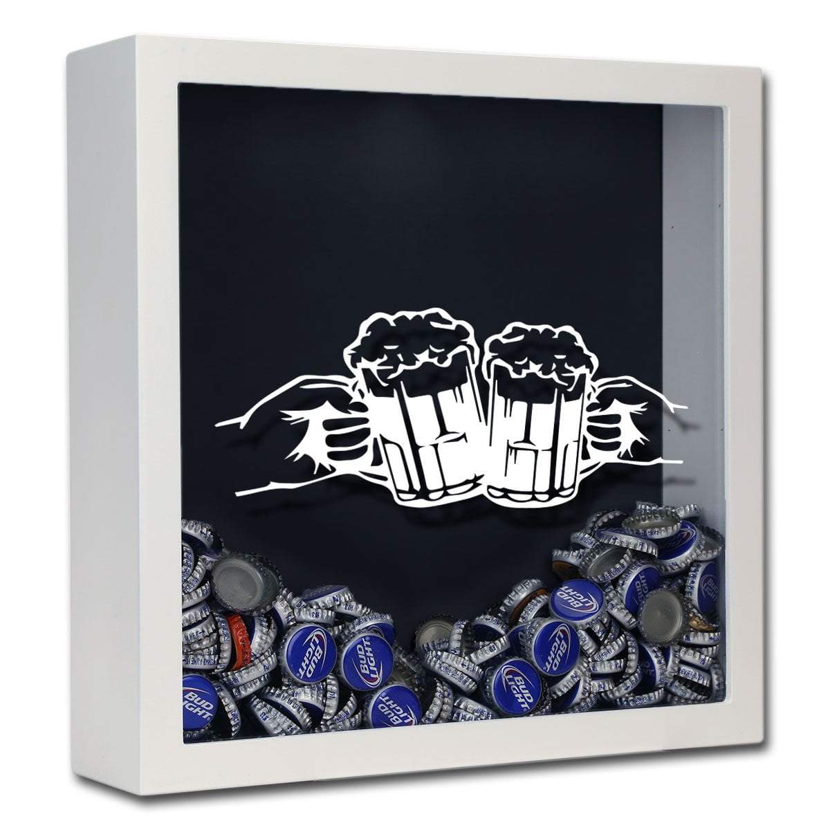 Torched Products Shadow Box White Cheers Beer Cap Shadow Box (778764222581)