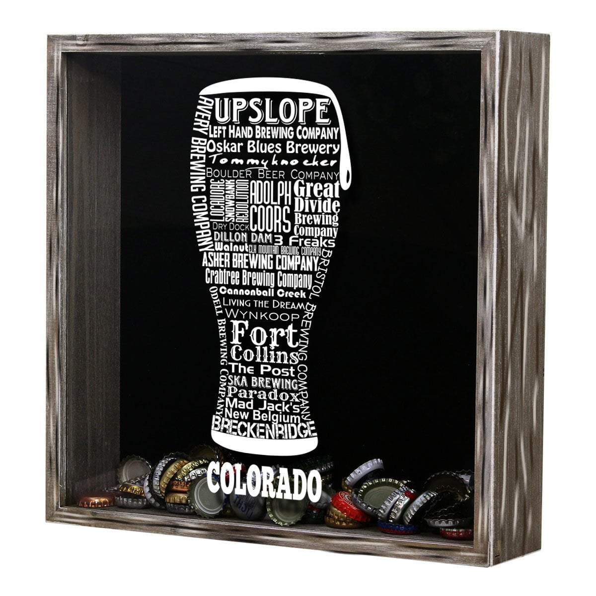 Torched Products Shadow Box Colorado Beer Typography Shadow Box (779422400629)