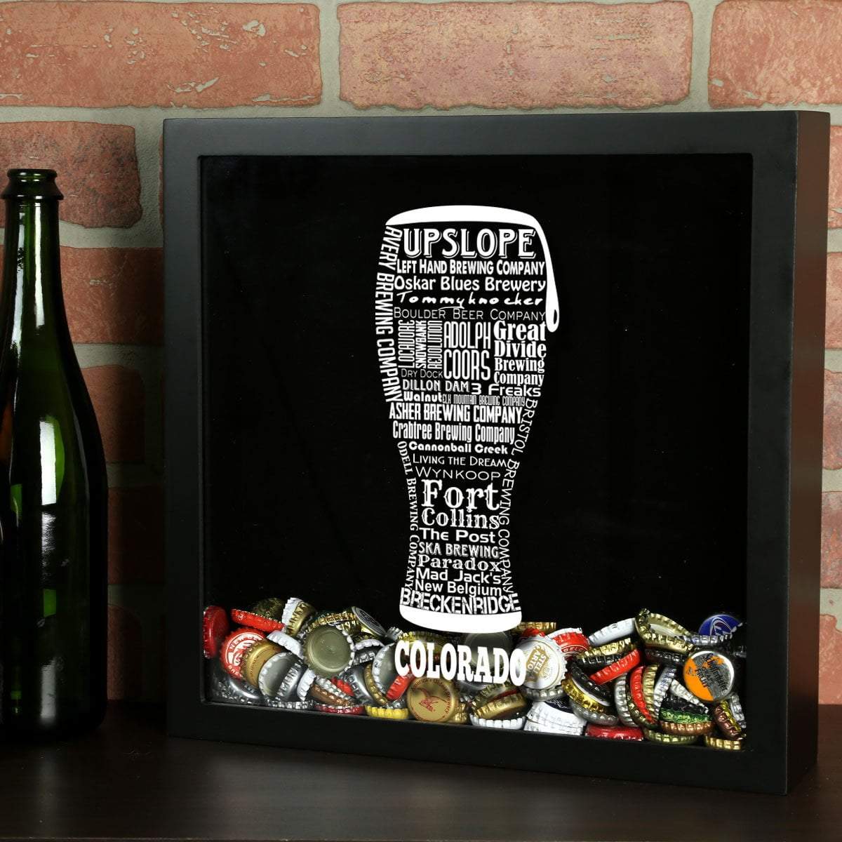Torched Products Shadow Box Black Colorado Beer Typography Shadow Box (779422400629)