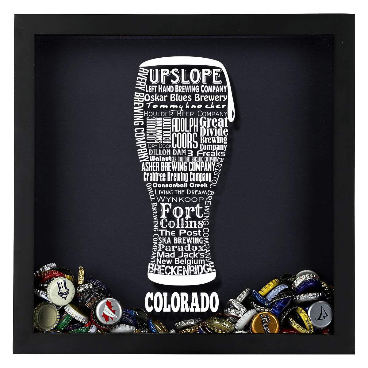 Torched Products Shadow Box Colorado Beer Typography Shadow Box (779422400629)