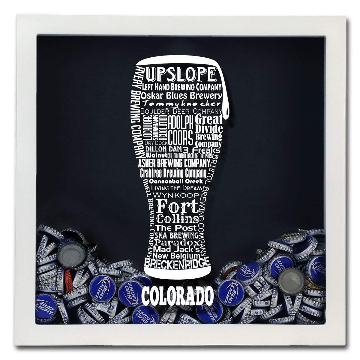 Torched Products Shadow Box Colorado Beer Typography Shadow Box (779422400629)