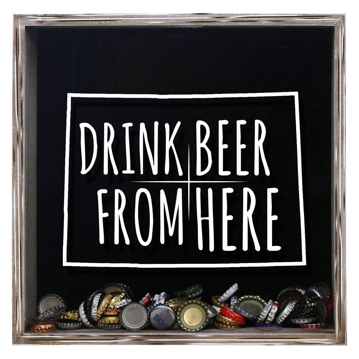 Torched Products Shadow Box Gray Colorado Drink Beer From Here Beer Cap Shadow Box (781161922677)