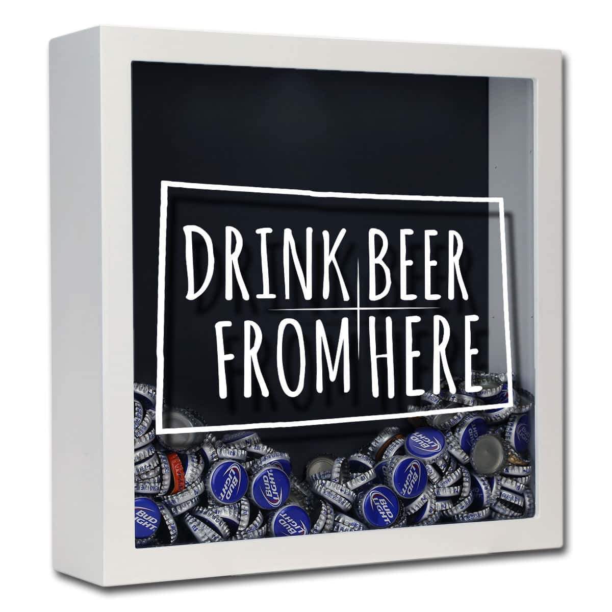 Torched Products Shadow Box White Colorado Drink Beer From Here Beer Cap Shadow Box (781161922677)