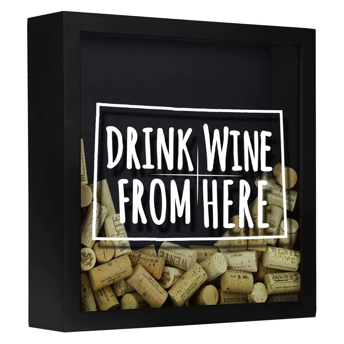 Torched Products Shadow Box Black Colorado Drink Wine From Here Wine Cork Shadow Box (795717173365)