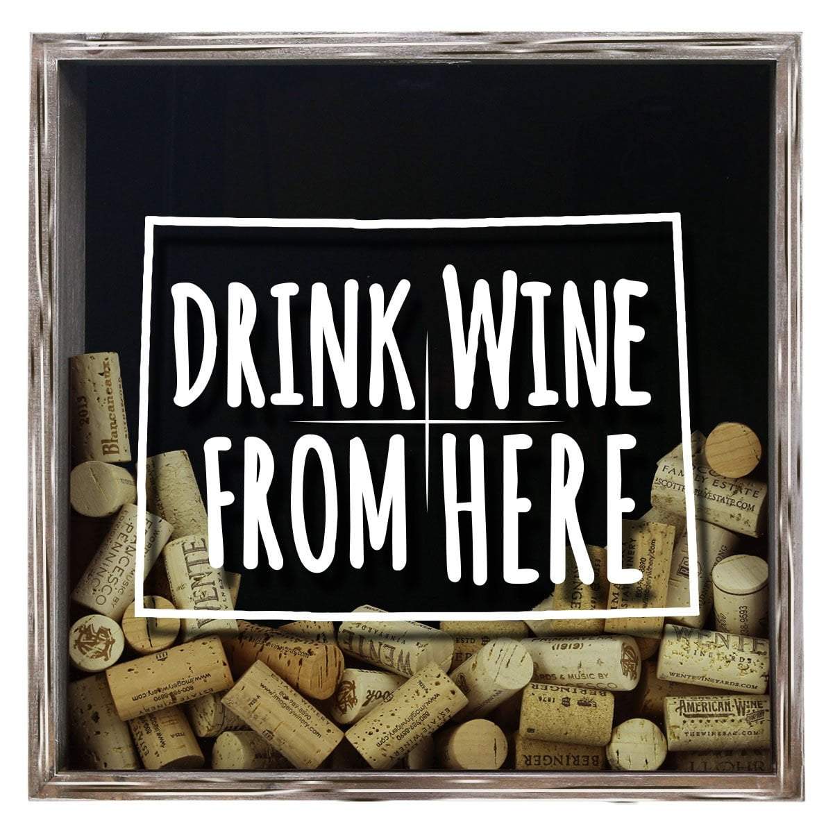 Torched Products Shadow Box Gray Colorado Drink Wine From Here Wine Cork Shadow Box (795717173365)