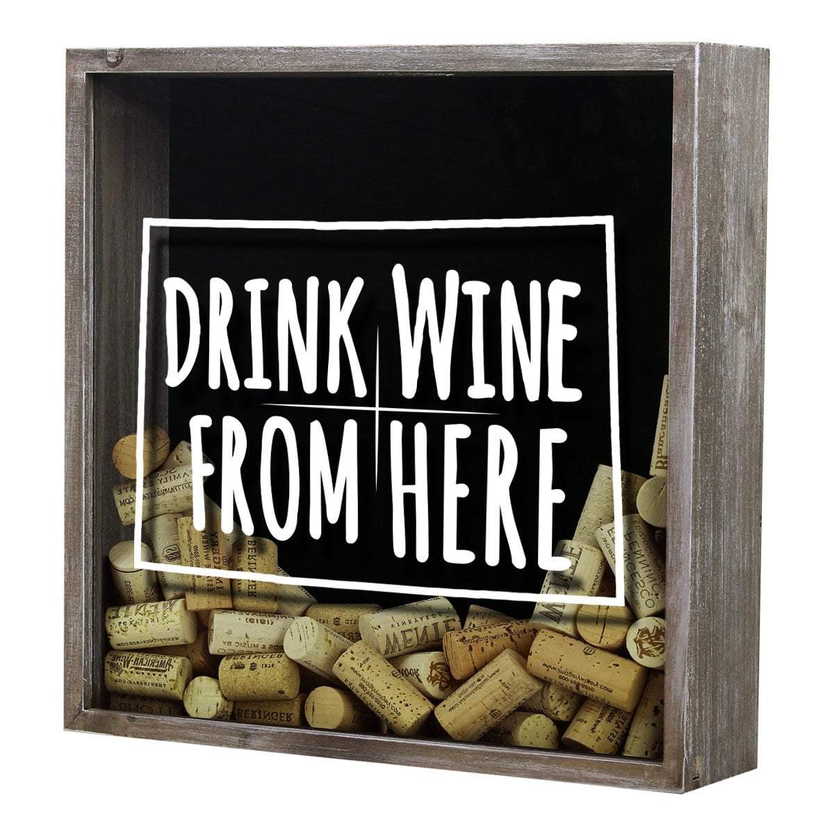 Torched Products Shadow Box Colorado Drink Wine From Here Wine Cork Shadow Box (795717173365)