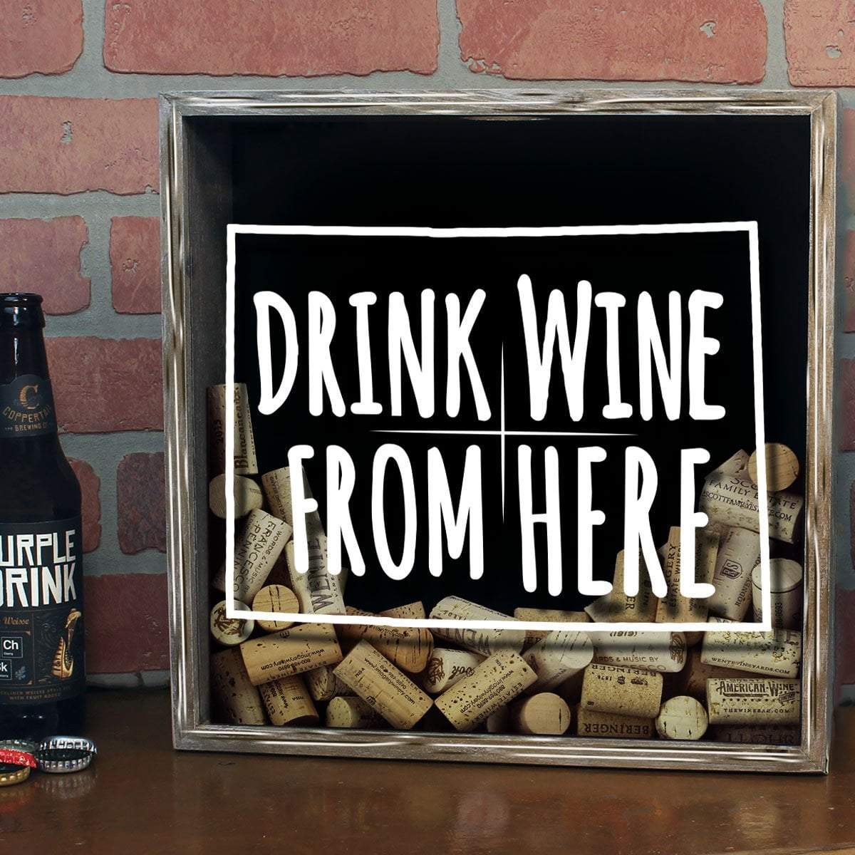 Torched Products Shadow Box Colorado Drink Wine From Here Wine Cork Shadow Box (795717173365)