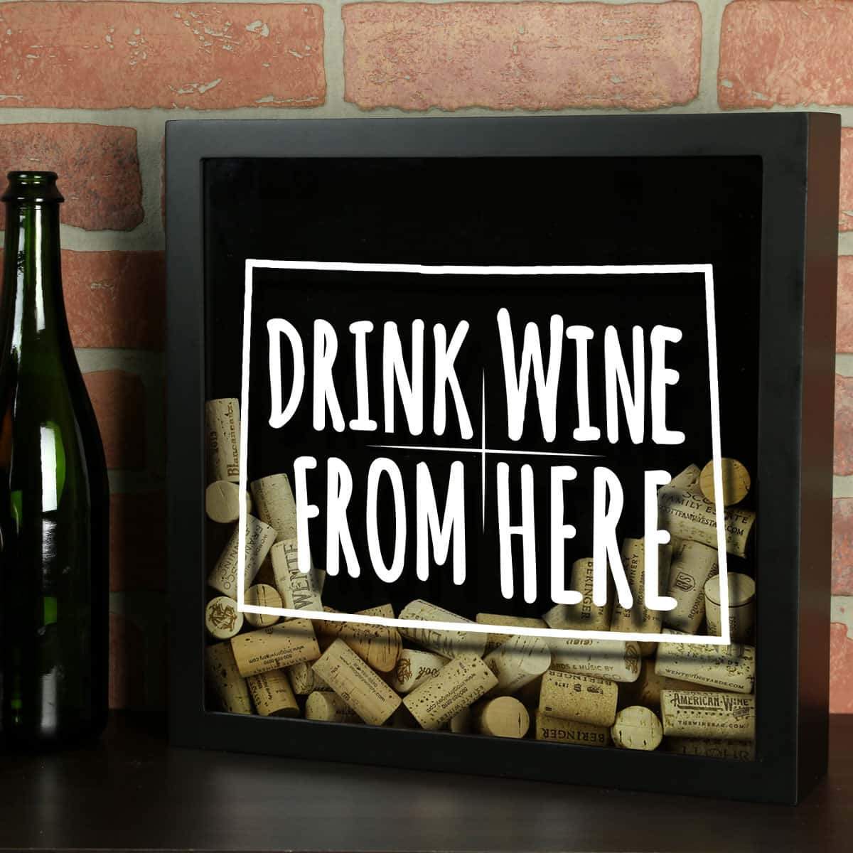 Torched Products Shadow Box Colorado Drink Wine From Here Wine Cork Shadow Box (795717173365)