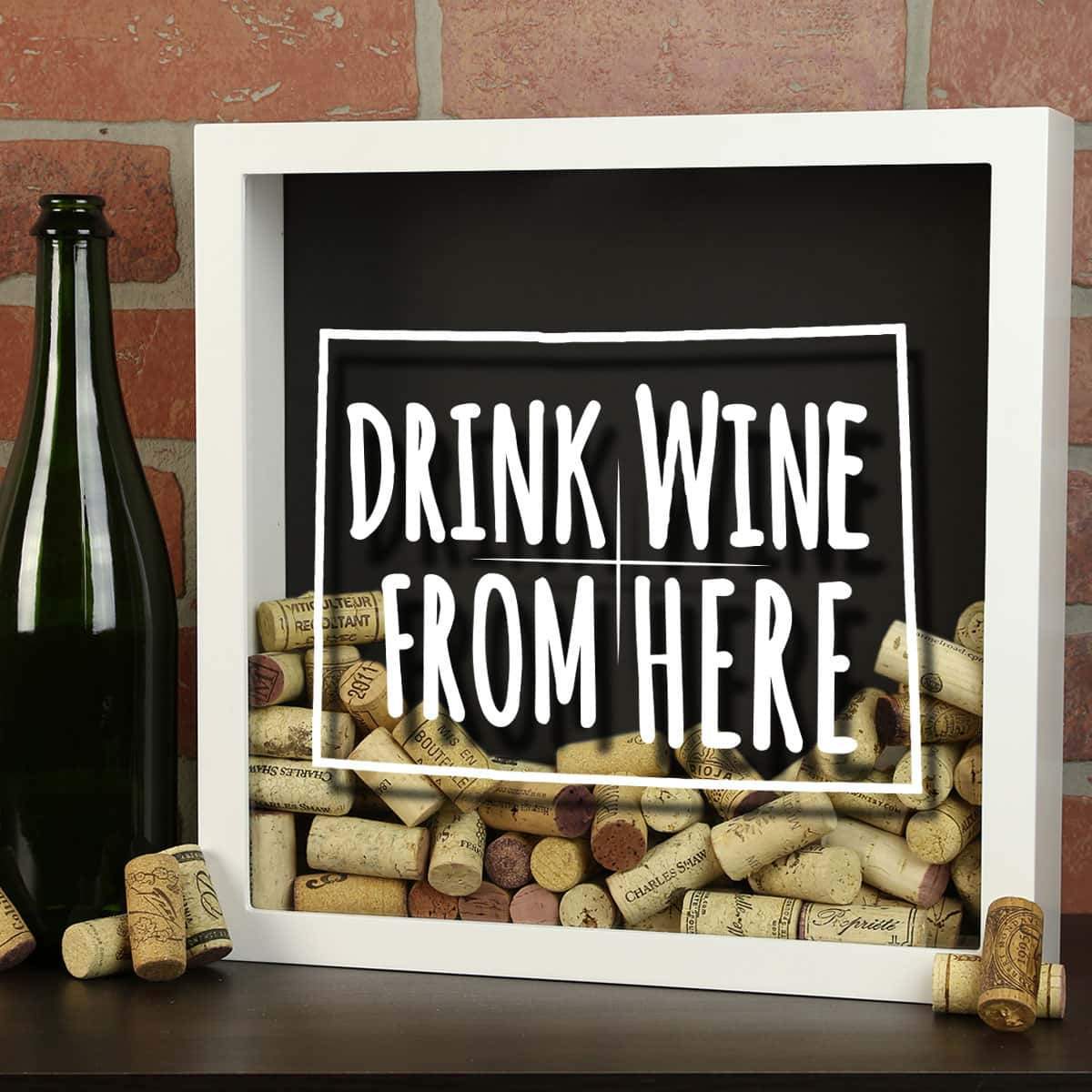 Torched Products Shadow Box Colorado Drink Wine From Here Wine Cork Shadow Box (795717173365)