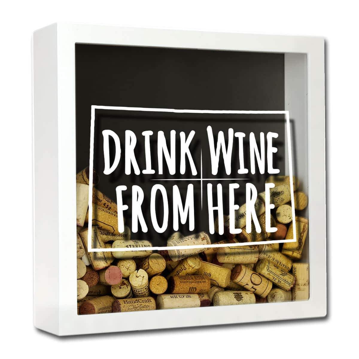 Torched Products Shadow Box White Colorado Drink Wine From Here Wine Cork Shadow Box (795717173365)