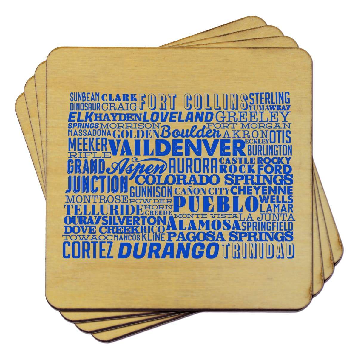 Torched Products Coasters Colorado State Typography Coaster (787808714869)