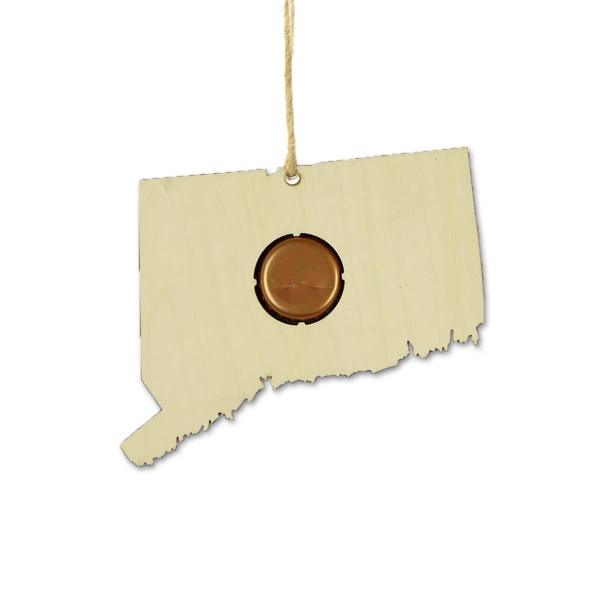 Torched Products Beer Cap Maps Connecticut Beer Cap Map Ornaments (781509197941)
