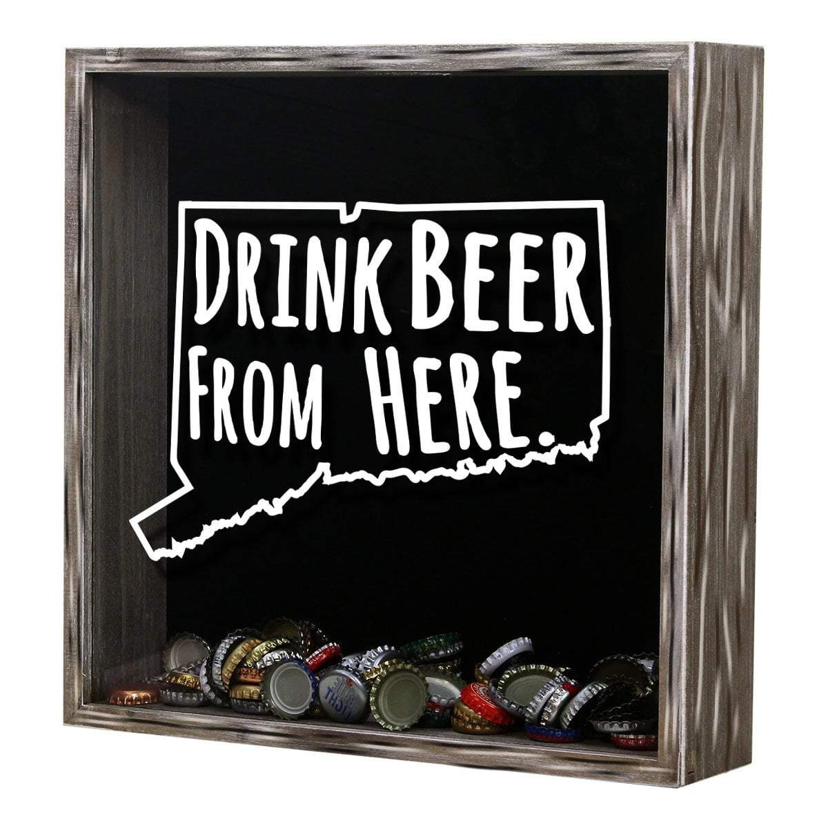 Torched Products Shadow Box Connecticut Drink Beer From Here Beer Cap Shadow Box (781162643573)