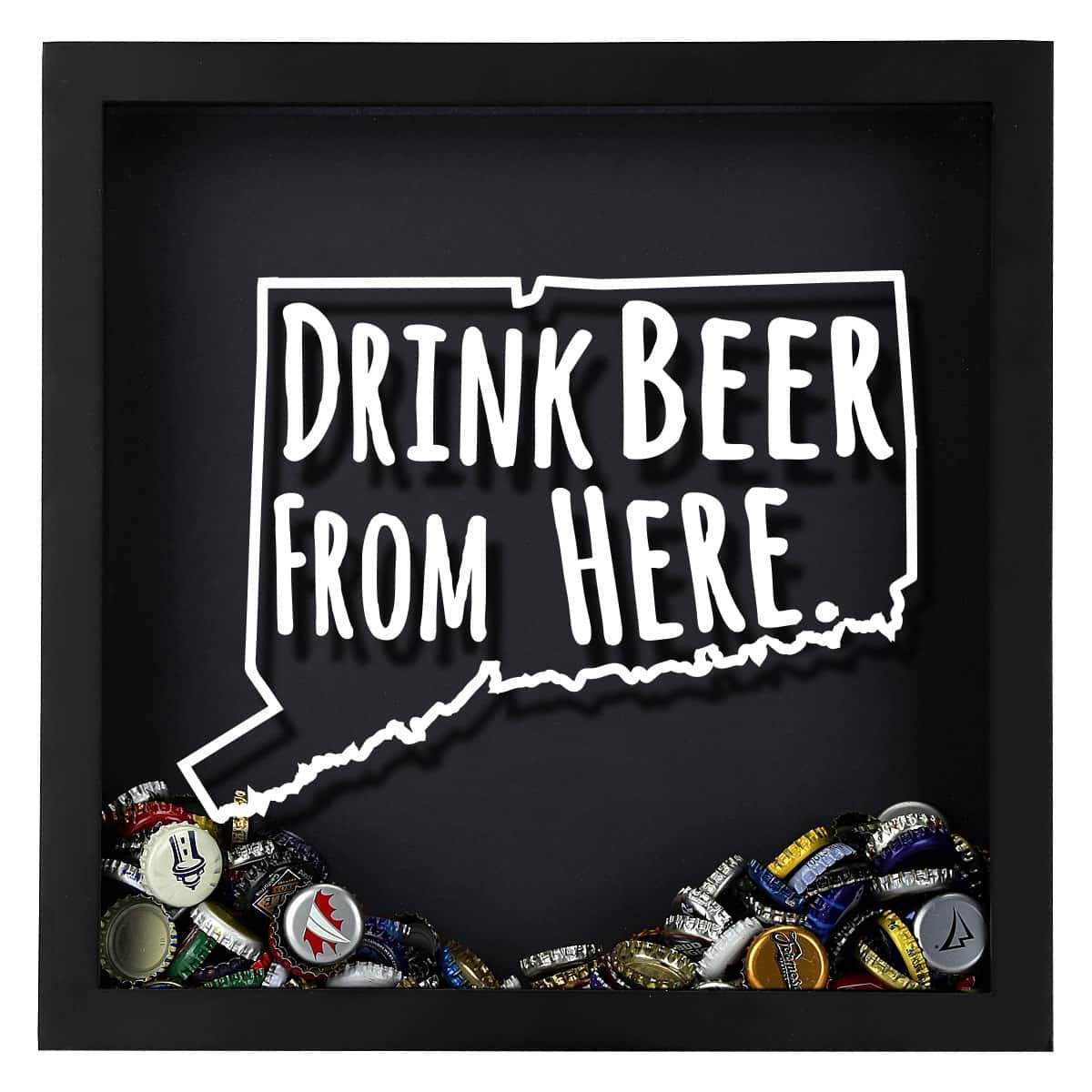 Torched Products Shadow Box Connecticut Drink Beer From Here Beer Cap Shadow Box (781162643573)