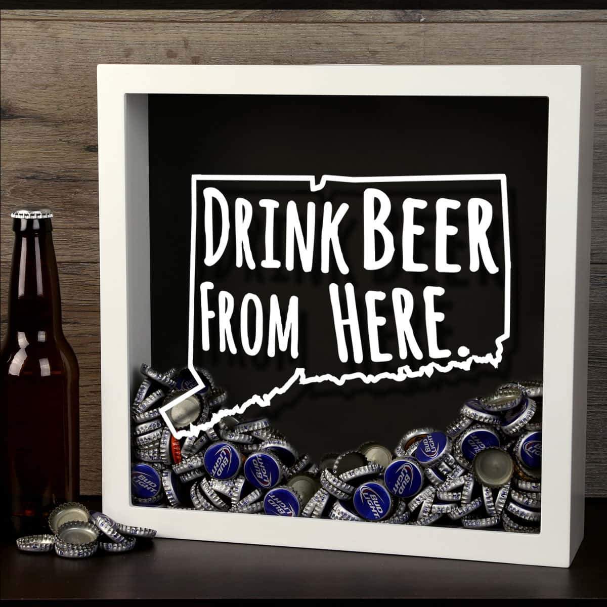 Torched Products Shadow Box Connecticut Drink Beer From Here Beer Cap Shadow Box (781162643573)