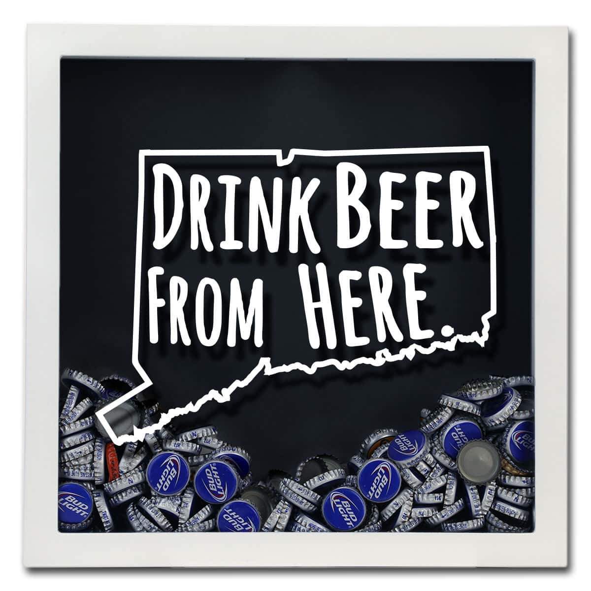 Torched Products Shadow Box Connecticut Drink Beer From Here Beer Cap Shadow Box (781162643573)