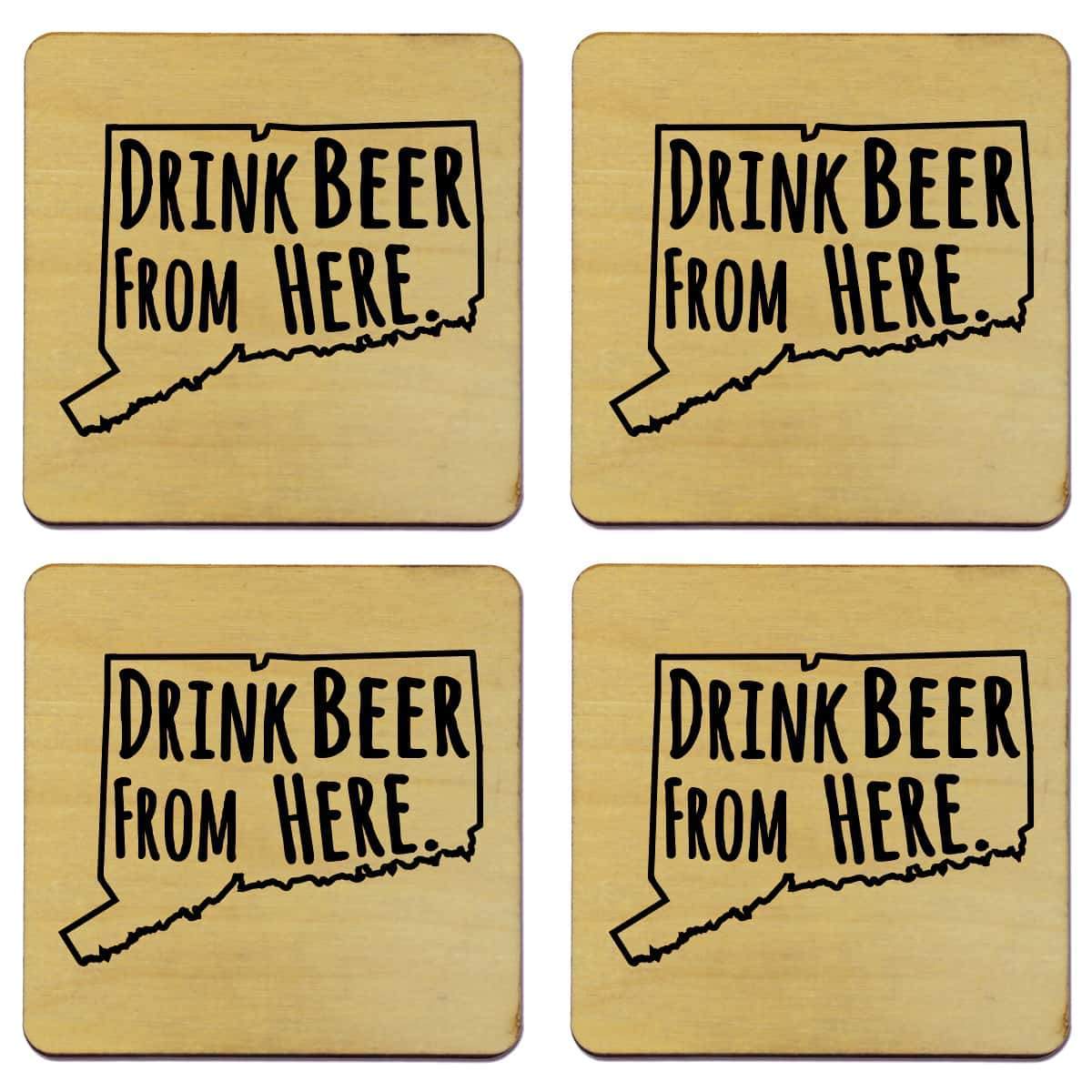 Torched Products Coasters Connecticut Drink Beer From Here Coasters (781444120693)