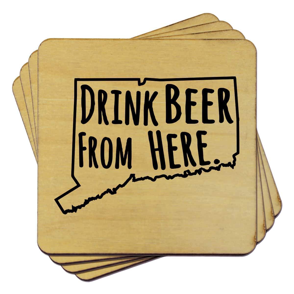 Torched Products Coasters Connecticut Drink Beer From Here Coasters (781444120693)
