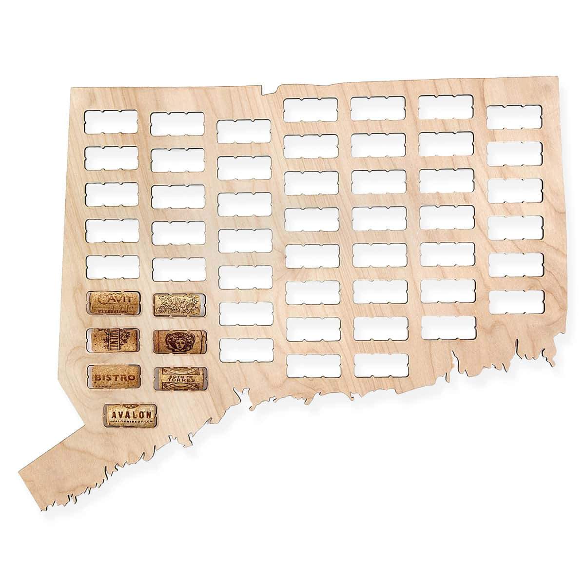 Torched Products Wine Cork Map Connecticut Wine Cork Map (778959487093)