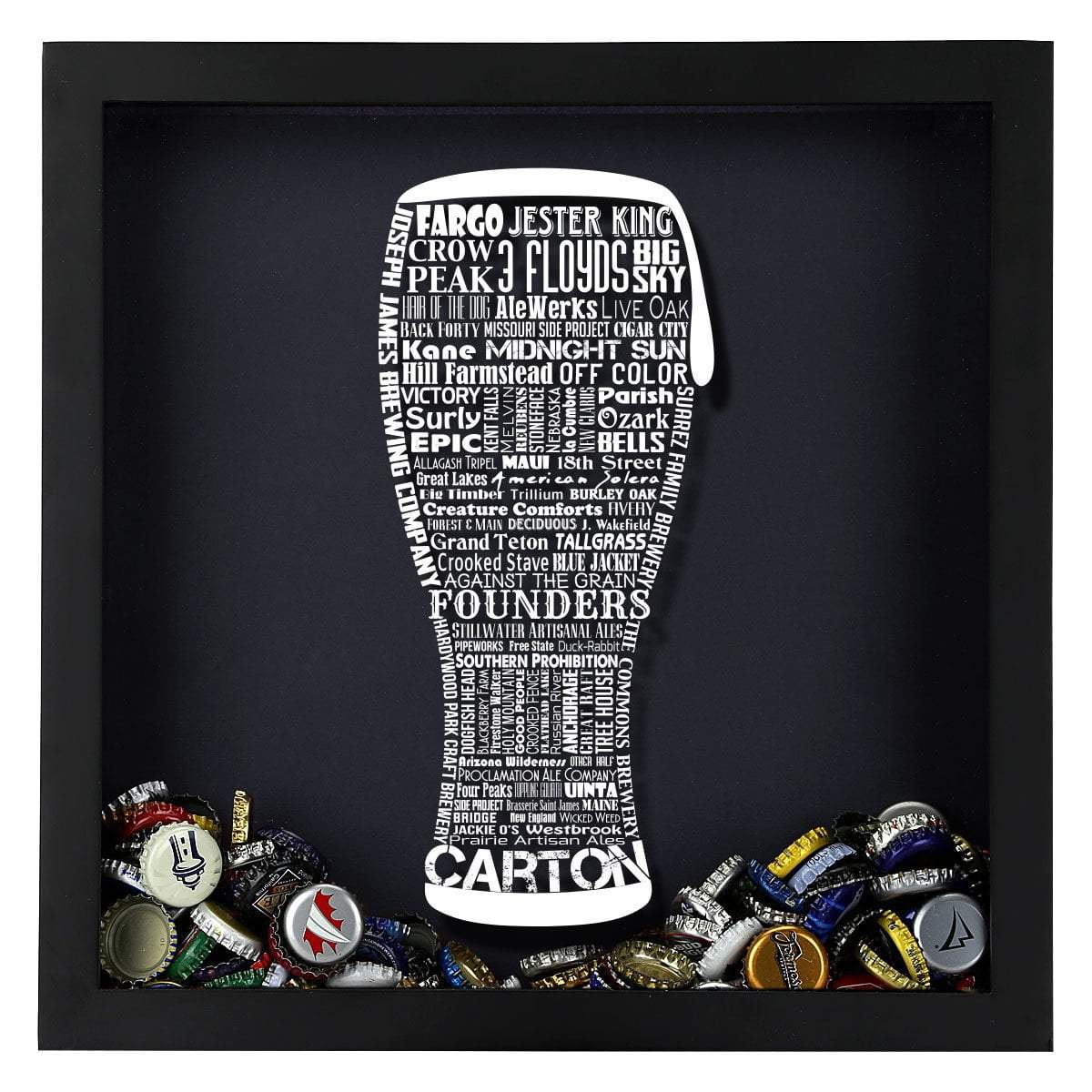 Torched Products Shadow Box Craft Beer Typography Shadow Box (779001921653)