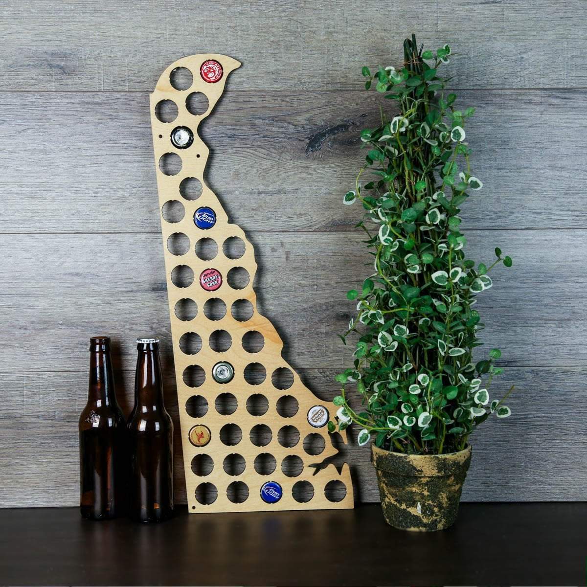 Torched Products Beer Bottle Cap Holder Delaware Beer Cap Map (777544138869)