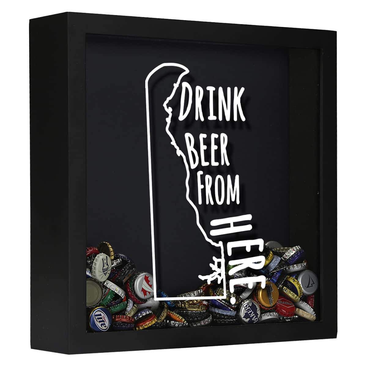 Torched Products Shadow Box Black Delaware Drink Beer From Here Beer Cap Shadow Box (781162905717)