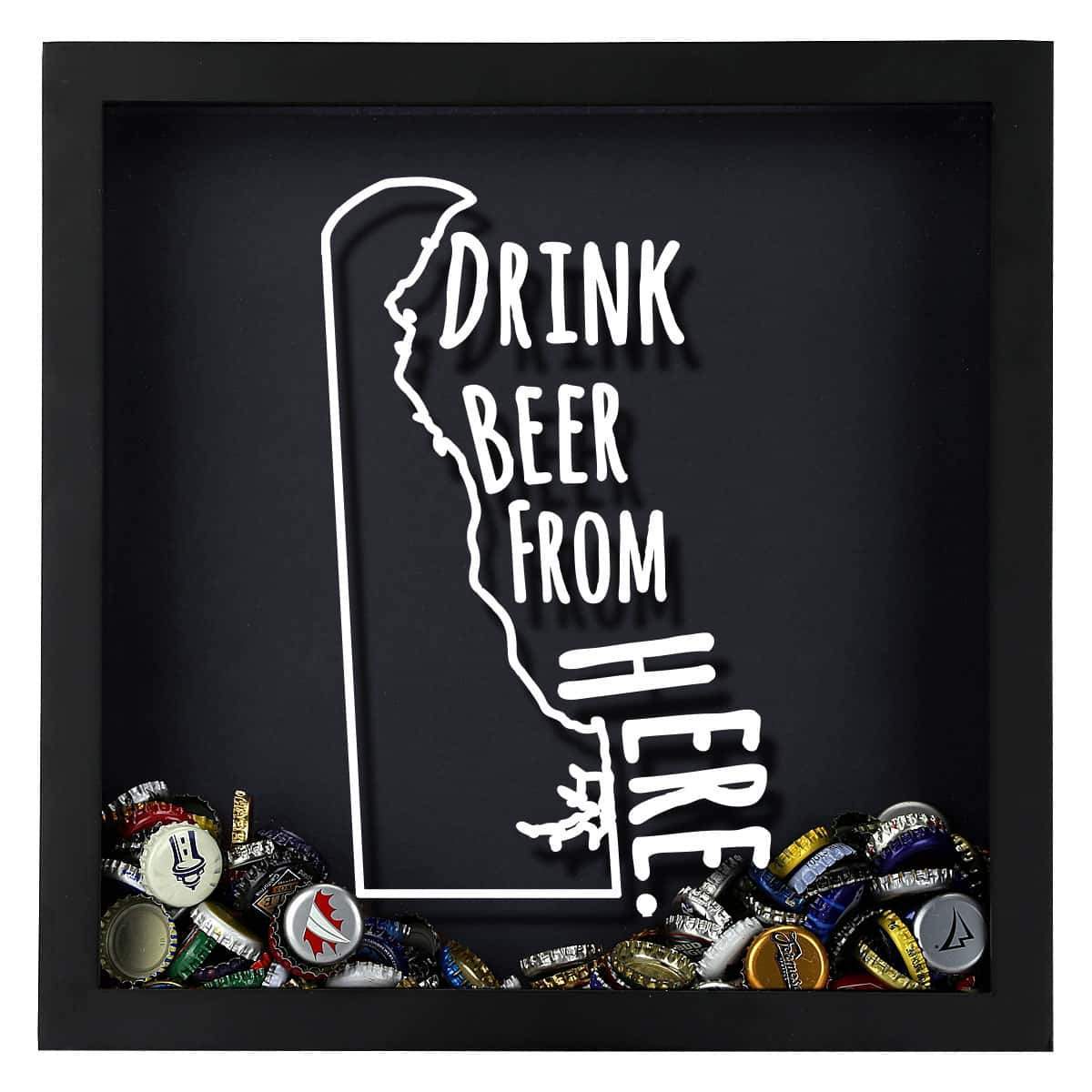 Torched Products Shadow Box Delaware Drink Beer From Here Beer Cap Shadow Box (781162905717)