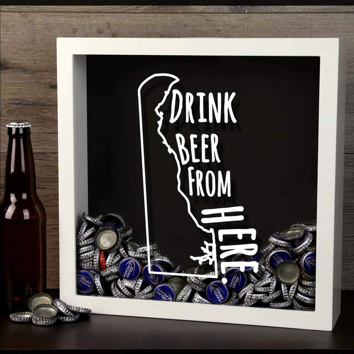 Torched Products Shadow Box Delaware Drink Beer From Here Beer Cap Shadow Box (781162905717)