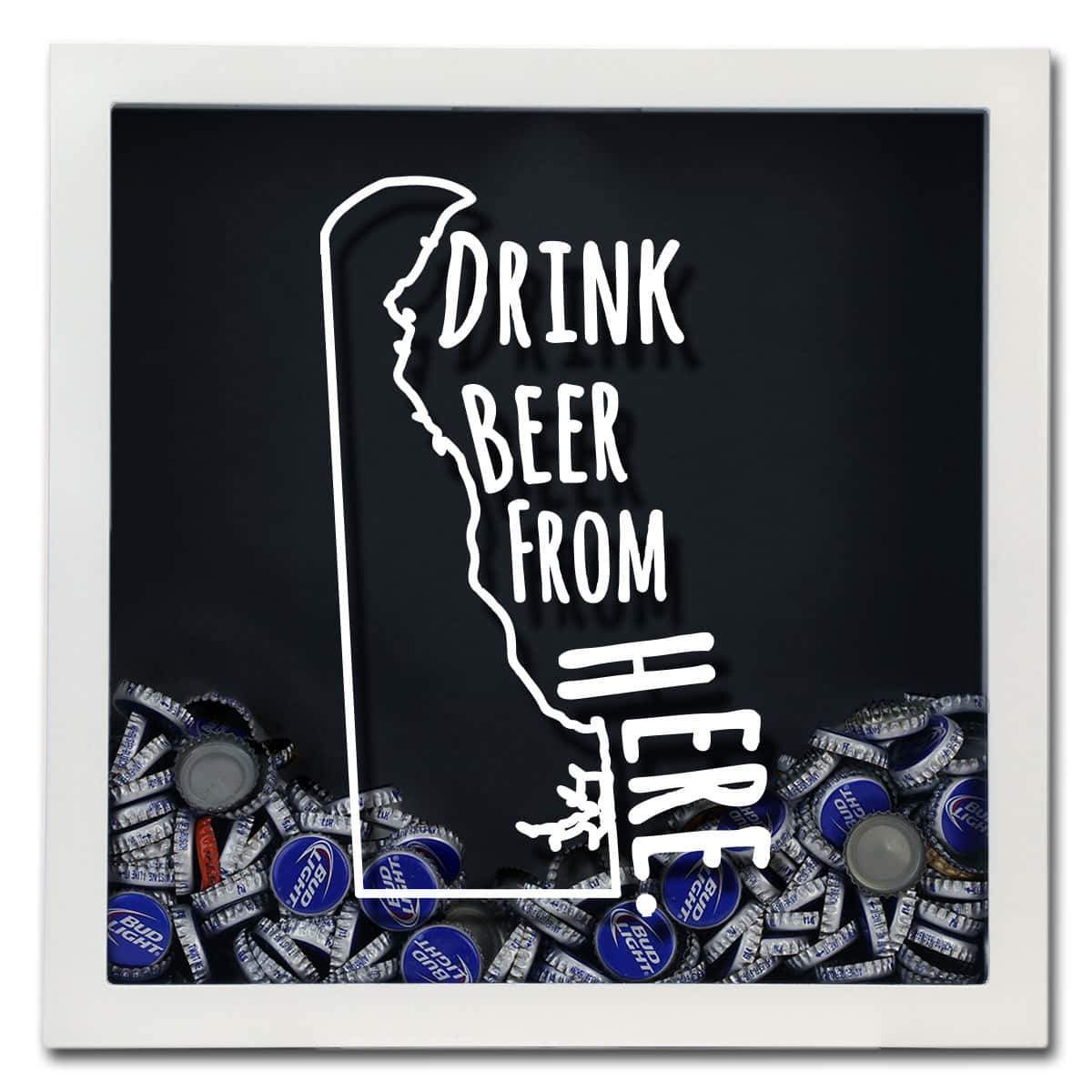 Torched Products Shadow Box Delaware Drink Beer From Here Beer Cap Shadow Box (781162905717)