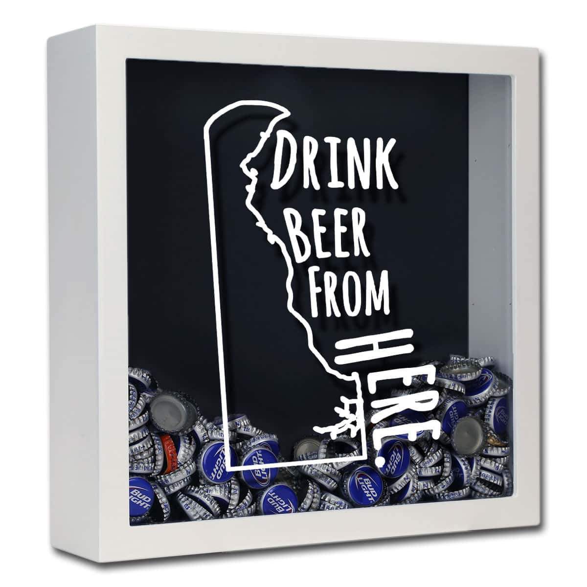 Torched Products Shadow Box White Delaware Drink Beer From Here Beer Cap Shadow Box (781162905717)