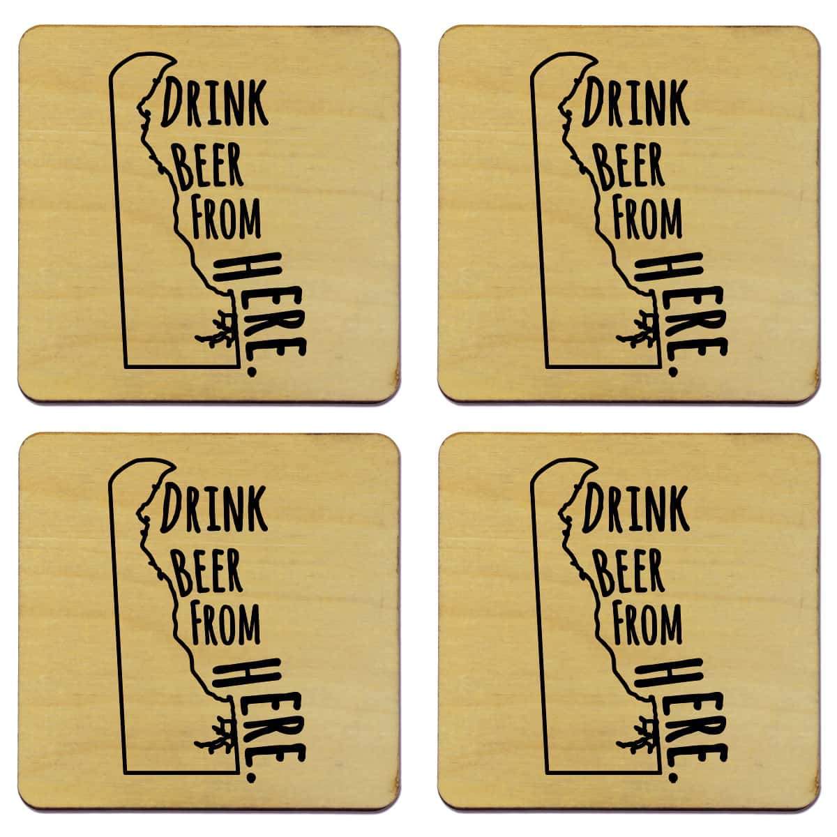 Torched Products Coasters Delaware Drink Beer From Here Coasters (781444448373)