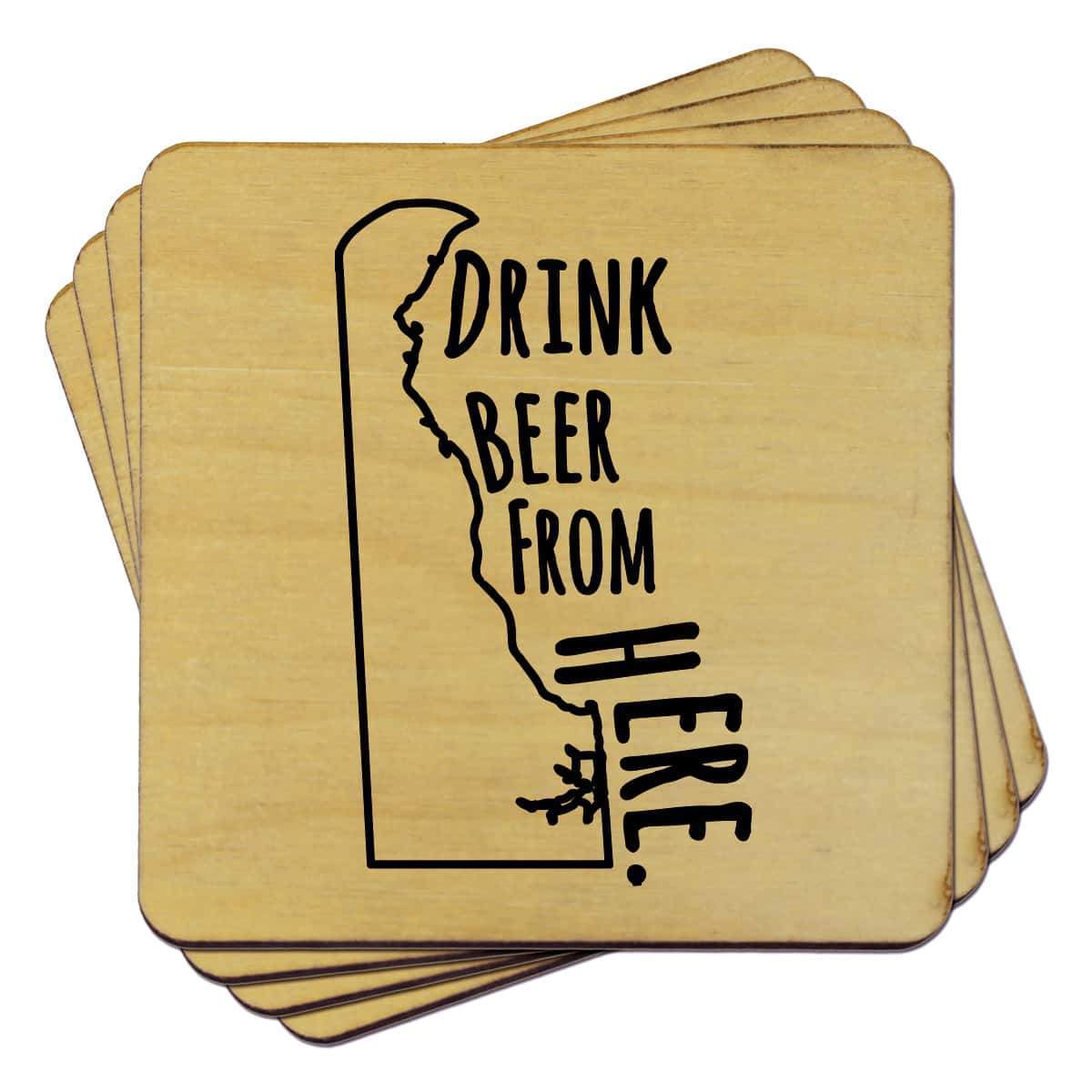 Torched Products Coasters Delaware Drink Beer From Here Coasters (781444448373)