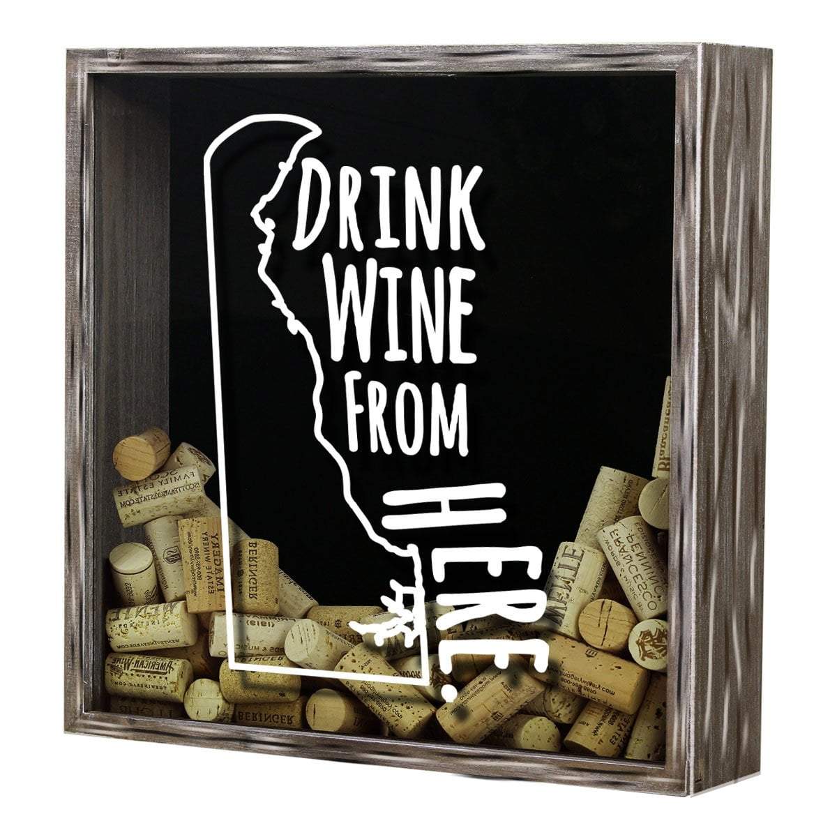 Torched Products Shadow Box Delaware Drink Wine From Here Wine Cork Shadow Box (795721564277)