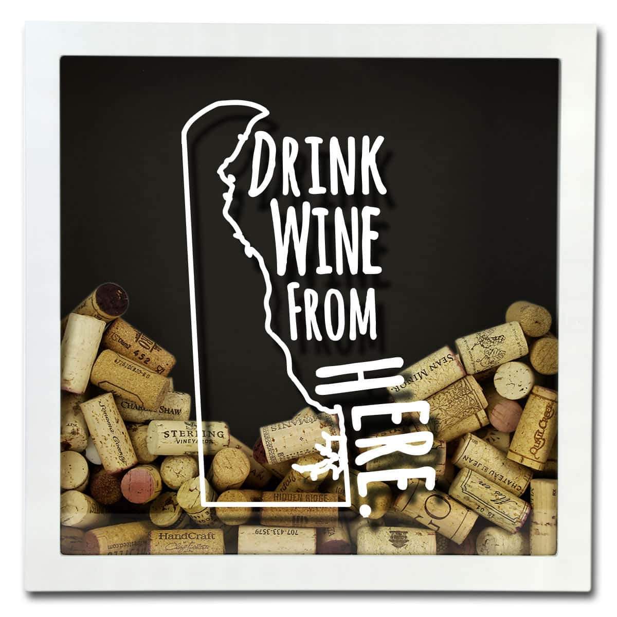 Torched Products Shadow Box Delaware Drink Wine From Here Wine Cork Shadow Box (795721564277)